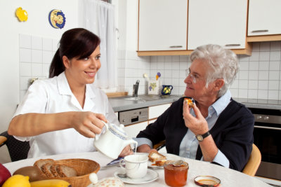 caregiver preparing food